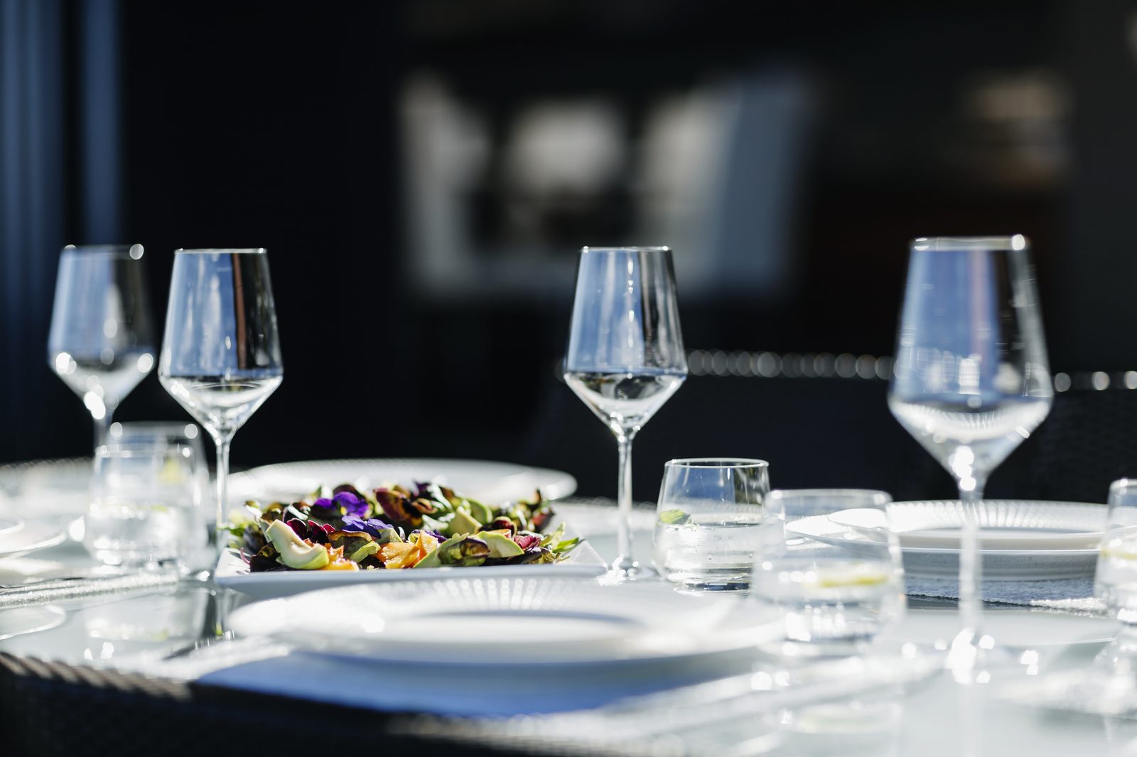 Dinner table set by Chef Tony Durso