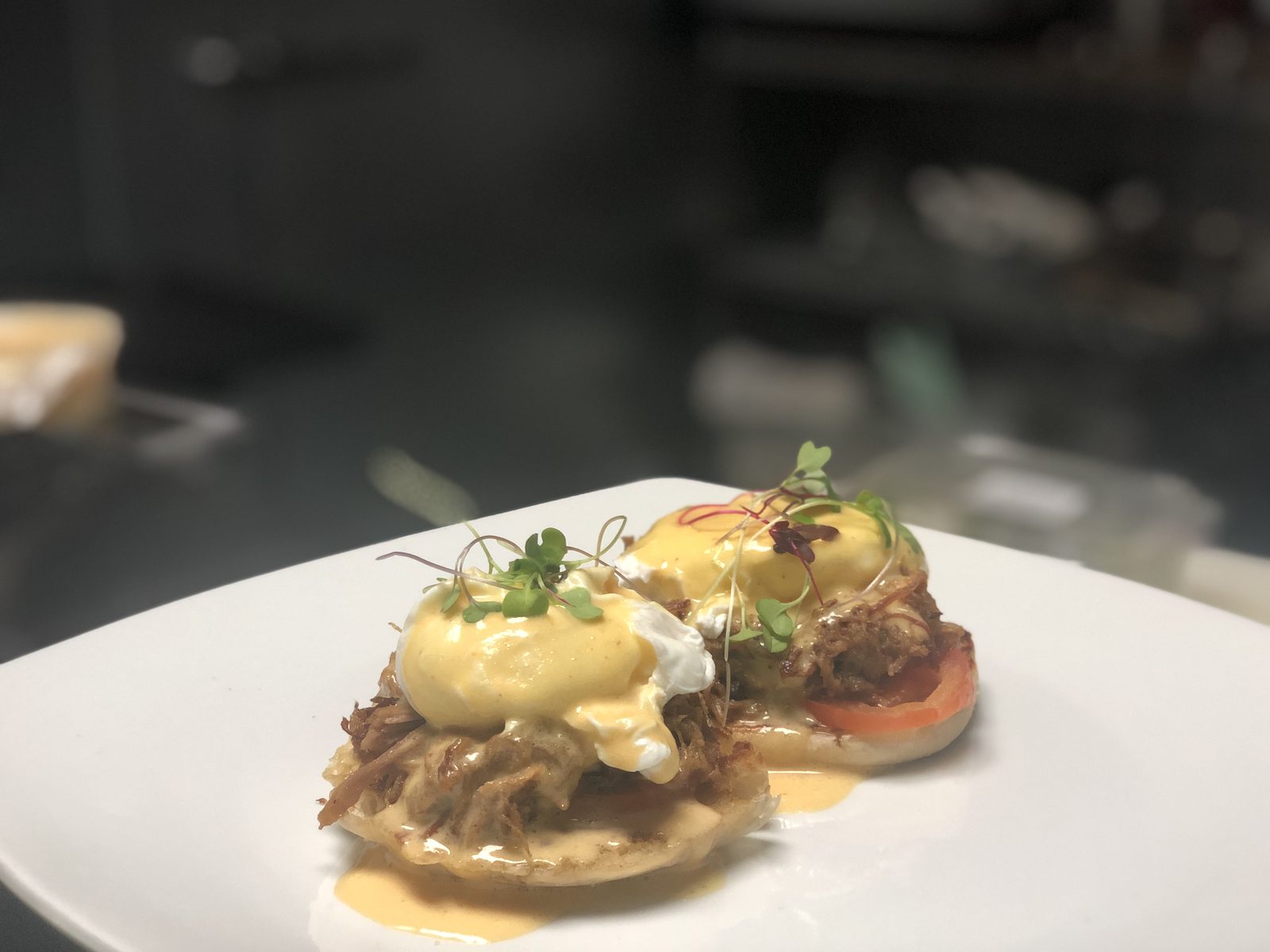 Mojo Pulled Pork Eggs Benedict